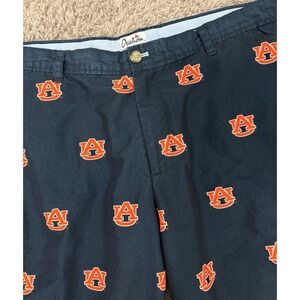Men's Auburn Tigers Ovation All Over Logo Shorts Orange And Navy Size 40